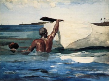Der Schwammtaucher Realismus Marinemaler Winslow Homer Ölgemälde